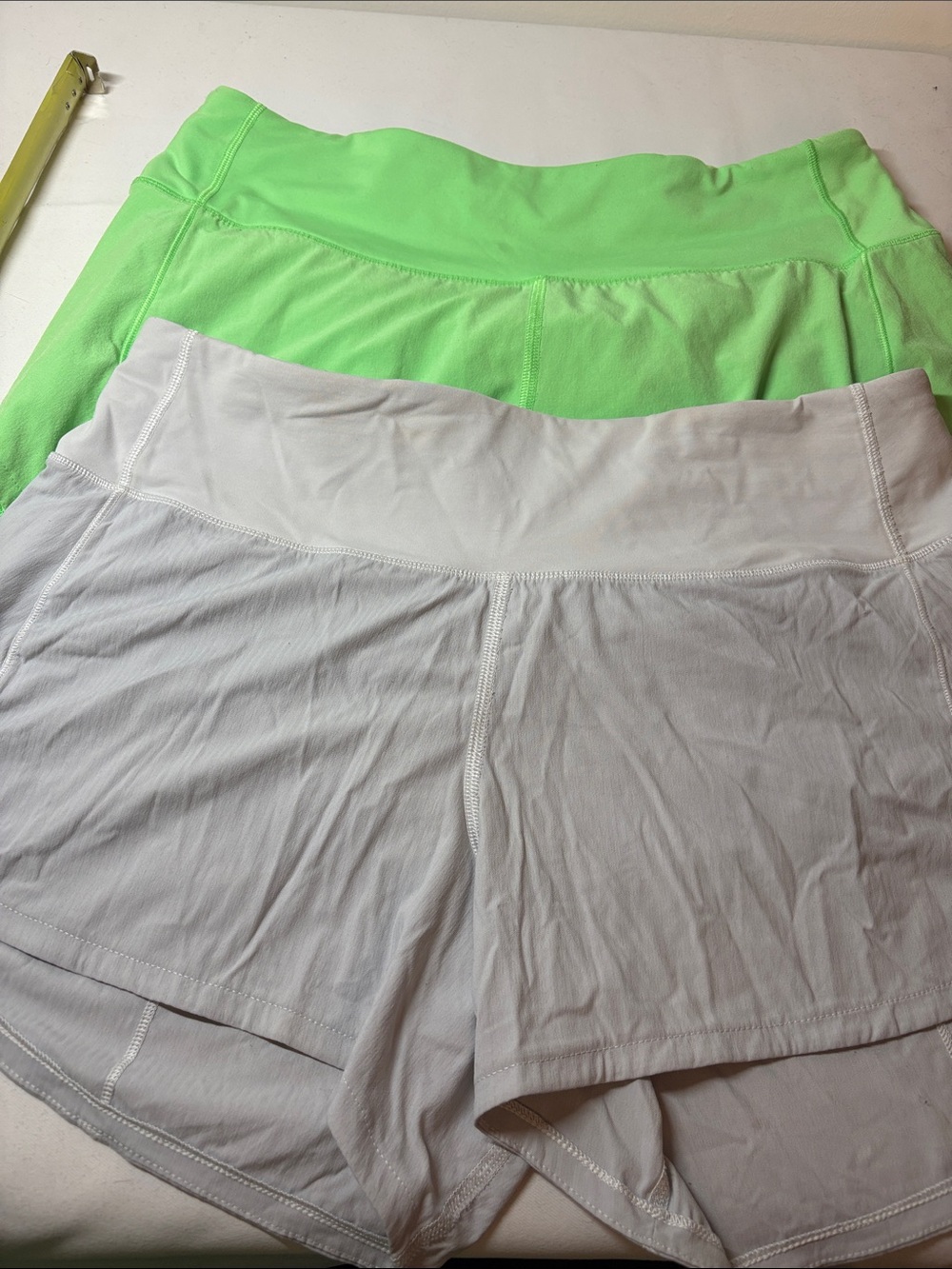 Lululemon Lot of Two Green\Gray Hotty Hot High Rise Lined Shorts Size 6